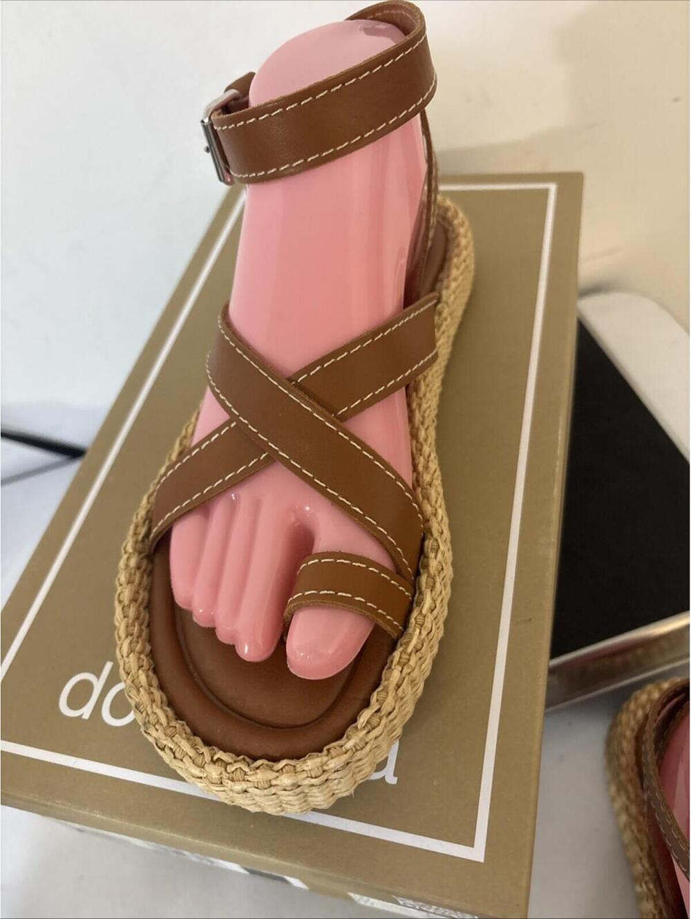 *Dolce Vita Roxie Sandal Brown Leather Ankle Strap Size 7 Sold Out Revolve WBox - Picture 8 of 16